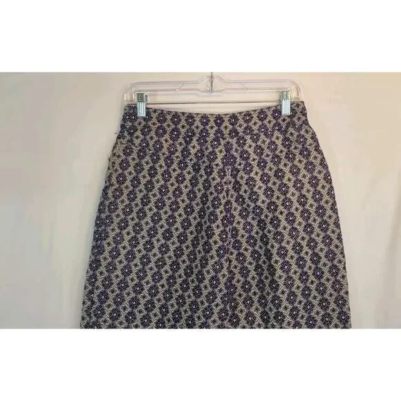 Derek Lam Wide Leg Geometric Blue White Wide Leg Pants US 4